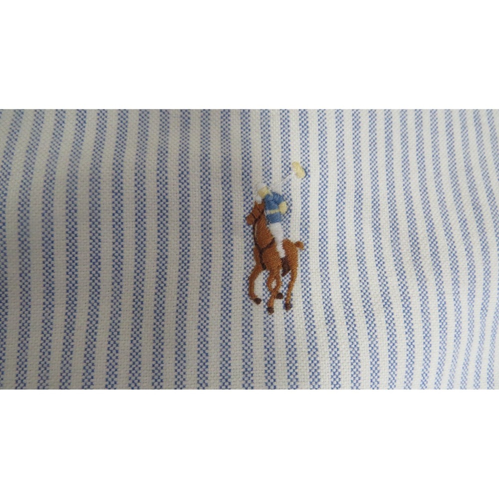 Ralph Lauren XXL Blue Stripe Classic Fit Button Down Shirt Pony Logo - Picture 4 of 9